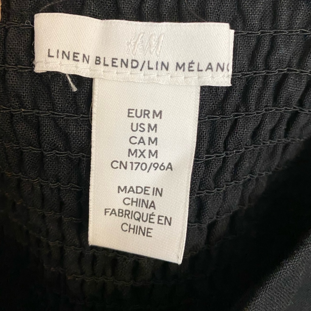 H&M black linen dress, size M - Picture 7 of 8